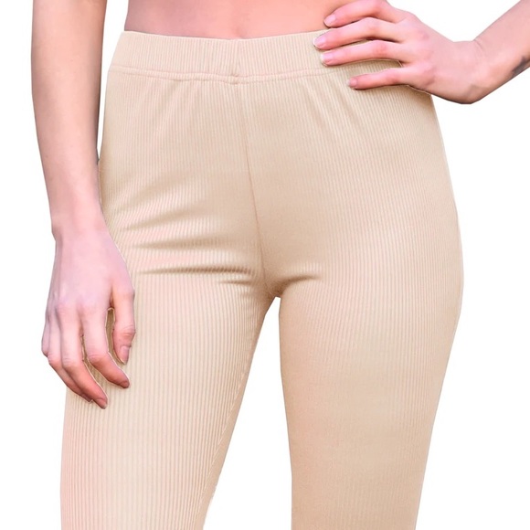 Ribbed bell bottoms - sand beige - Picture 2 of 6